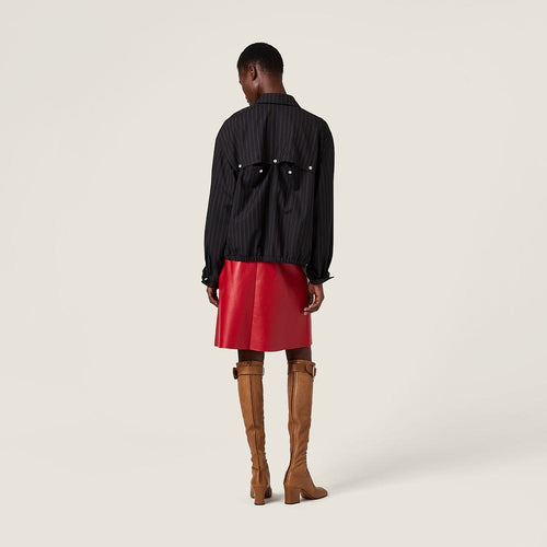 Miu Miu “Noir Ligne Élancée” Striped Jacket