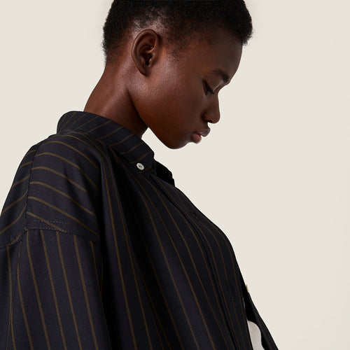 Miu Miu “Noir Ligne Élancée” Striped Jacket