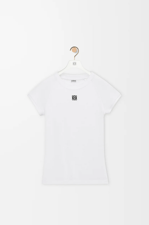 Loewe Embroidered Monogram Fitted Tee – Blanc Edition