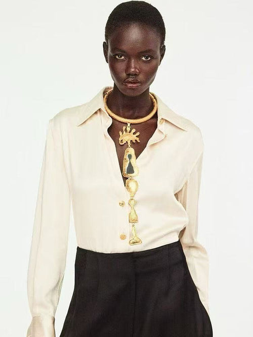 Schiaparelli “Éclat Surréaliste” Silk Blouse