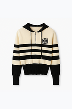 Loewe Monogram Stripe Zip Hoodie – Noir Crème Edition