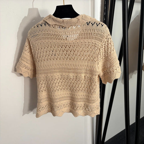 Miu Miu Crochet Pointelle Knit Cardigan – Ivory Atelier Edition