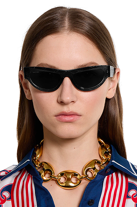 Gucci GG Translucent Cat-Eye Shield Sunglasses – Multi-Color Edition