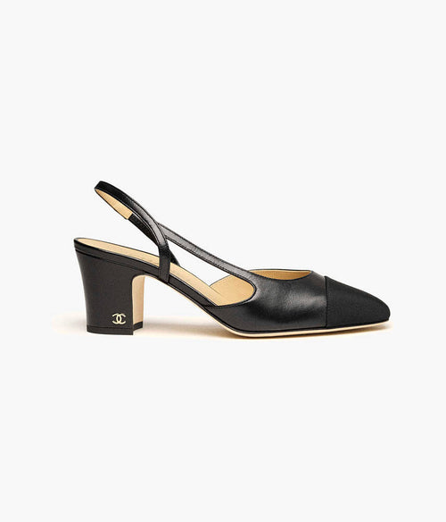 Chanel Noir Éternelle Slingback Pumps – Classic Leather Edition