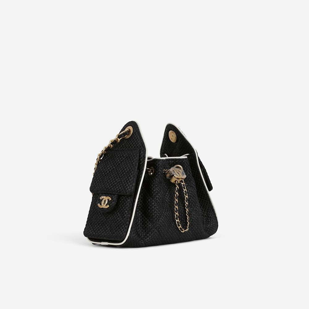 Chanel 25 Raffia Mini Handbag – Noir Riviera Édition – LUXE LIVING