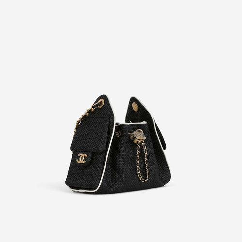 Chanel 25 Raffia Mini Handbag – Noir Riviera Édition