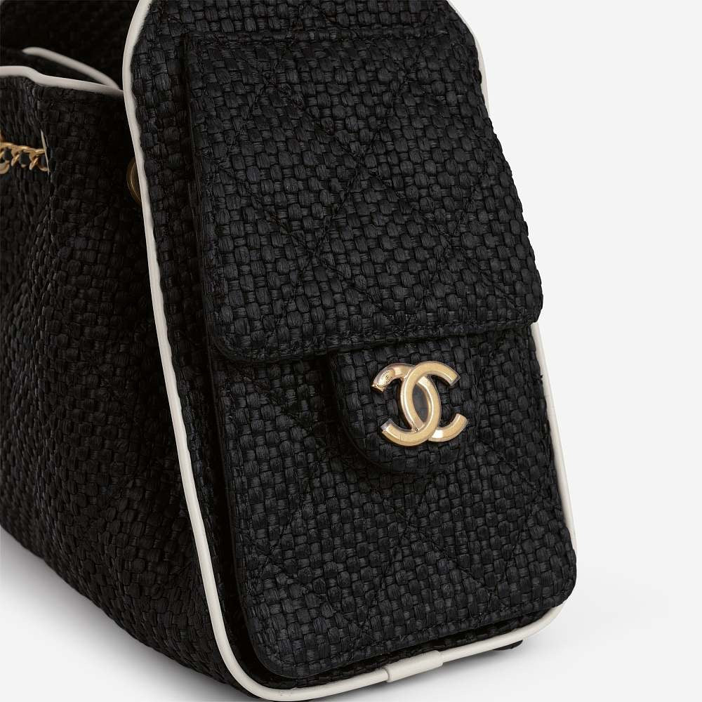 Chanel 25 Raffia Mini Handbag – Noir Riviera Édition – LUXE LIVING