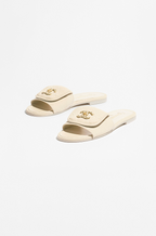 Chanel Quilted Raffia Slide Sandals – Blanc Riviera