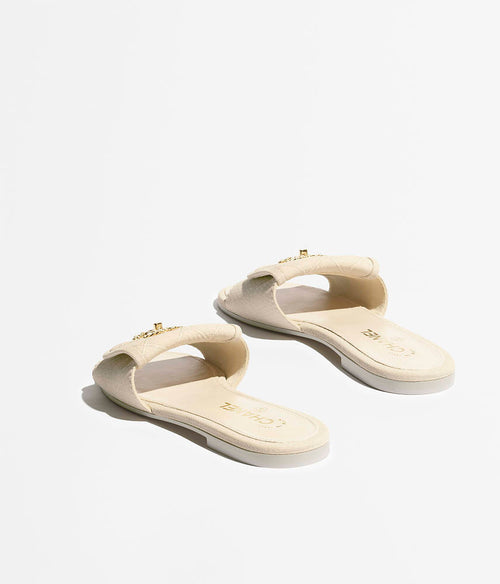 Chanel Quilted Raffia Slide Sandals – Blanc Riviera