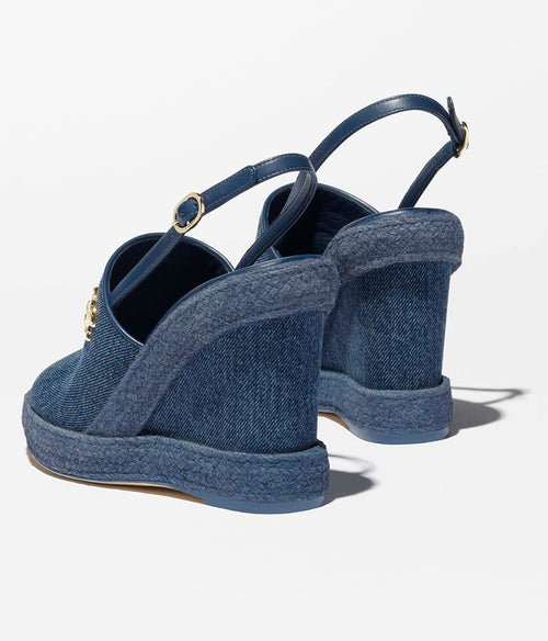 Chanel Denim Espadrille Wedge Sandals – Bleu Riviera