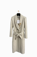 Dior Jardin d’Or Tweed Belted Couture Coat – Ivory (S–2XL)
