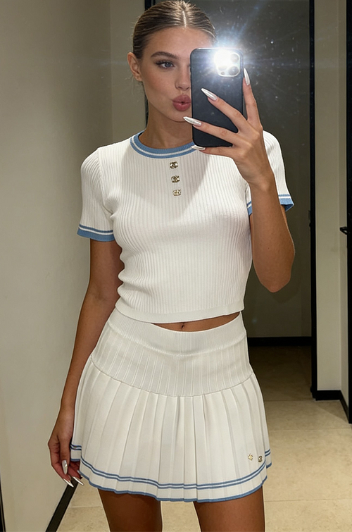 Chanel Côte d’Azur Knit Set – Pleated Mini Ensemble