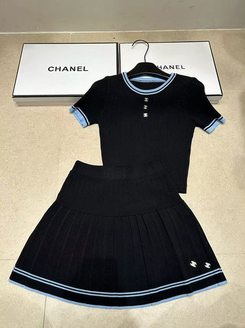 Chanel Côte d’Azur Knit Set – Pleated Mini Ensemble