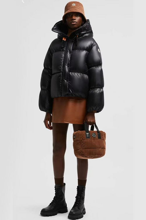 Moncler Noir Heritage Down Puffer Jacket with Leather-Tip Drawcords