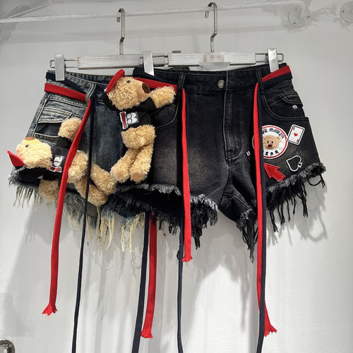Teddy Playhouse Distressed Denim Shorts