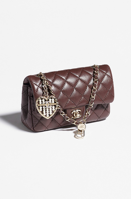 Chanel Mini Classic Flap Charm Bag in Quilted Lambskin with Heart Accent – Autumn/Winter Runway Edition