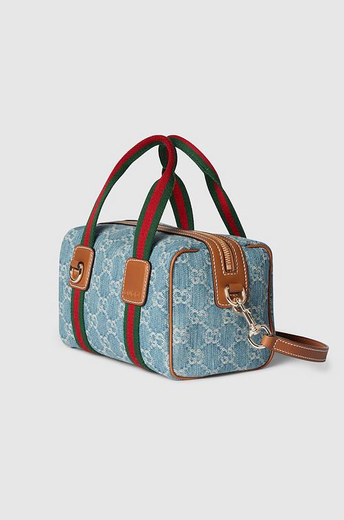Gucci Ophidia Small Boston Bag in GG Denim