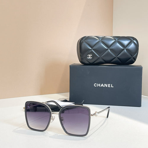 Chanel Oversized Square Pearl-Embellished Sunglasses