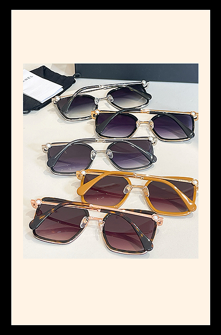 Chanel Oversized Square Pearl-Embellished Sunglasses