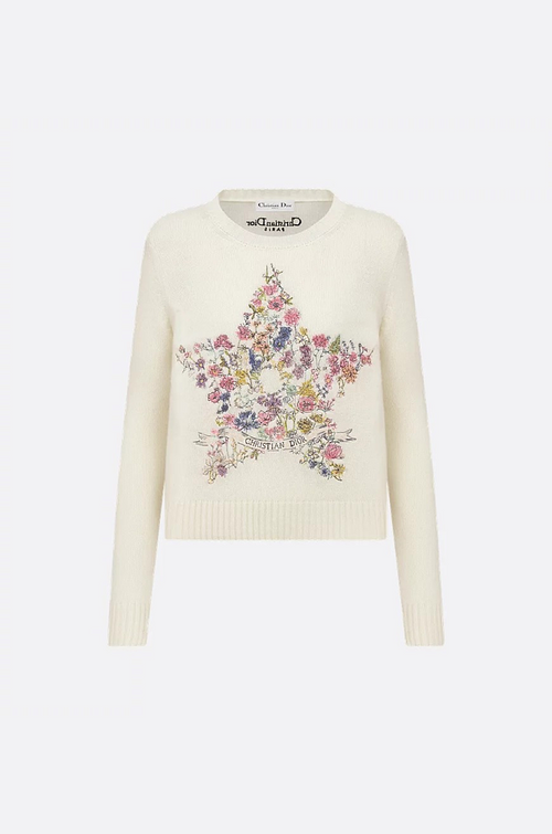 Christian Dior Floral Star Wool Sweater