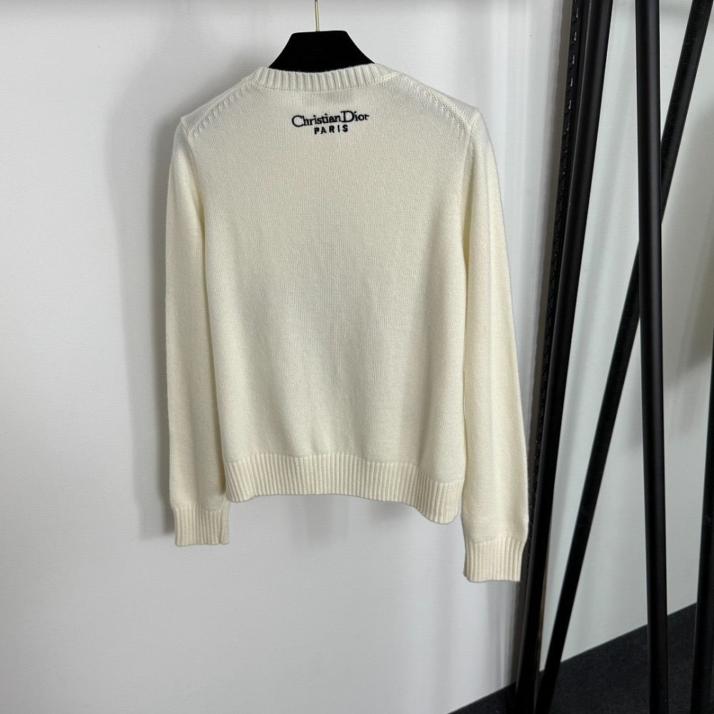 Christian Dior ヴィンテージ 刺繍 ウール ニット NWT] Christian Dior Wool Knit Monogram Pullover Sweater Sweatshirt