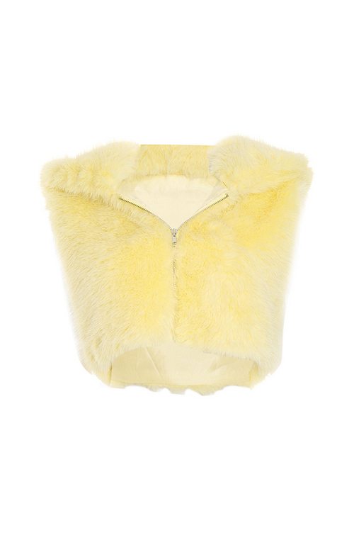 Canary Luxe Faux Fur Cropped Vest