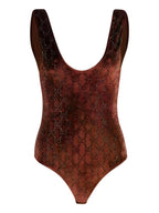 Gucci GG Crystal Velvet Bodysuit