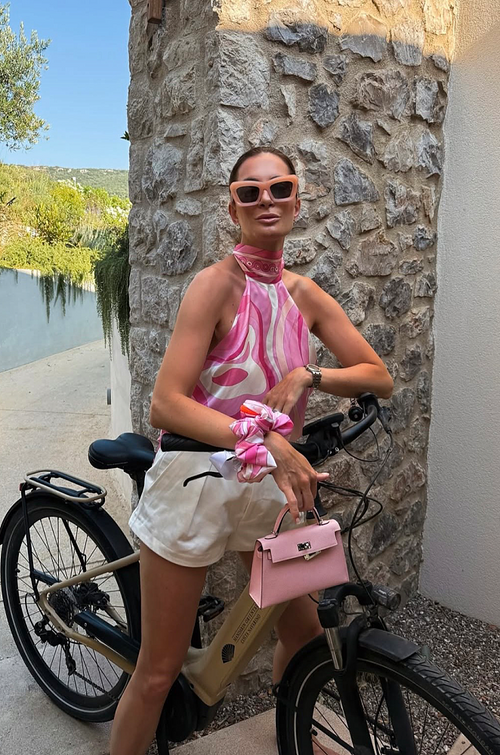 Emilio Pucci Rosé Marmo Silk Halter Top