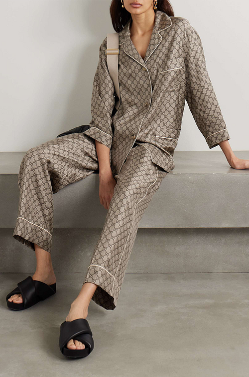 Gucci GG Supreme Silk Pajama Set