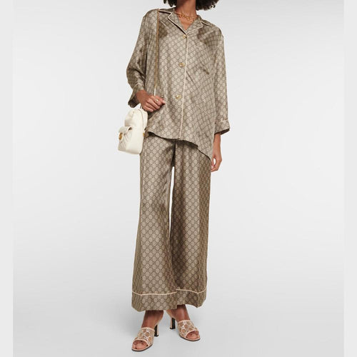 Gucci GG Supreme Silk Pajama Set