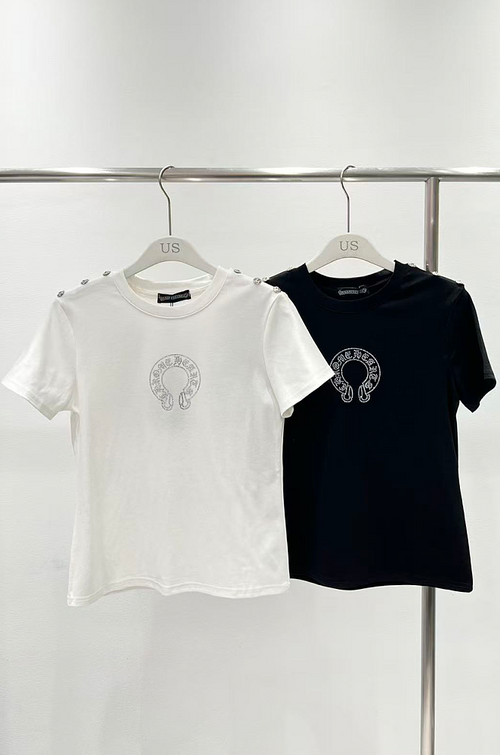 Chrome Hearts Horseshoe Crystal Embellished Tee