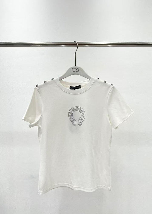 Chrome Hearts Horseshoe Crystal Embellished Tee