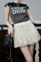 Christian Dior J’Adore Dior Lace-Trim Graphic Tee