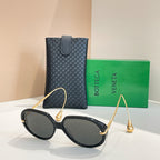 Bottega Veneta Sculptural Curve Temple Sunglasses – Multiple Colors