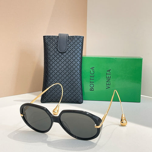 Bottega Veneta Sculptural Curve Temple Sunglasses – Multiple Colors