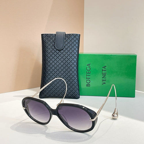 Bottega Veneta Sculptural Curve Temple Sunglasses – Multiple Colors