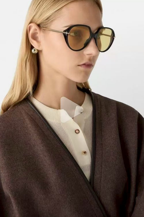 Bottega Veneta Sculptural Curve Temple Sunglasses – Multiple Colors