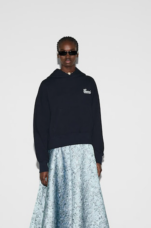 Gucci Cotton Jersey Hooded Sweatshirt – Black with Mini Signature