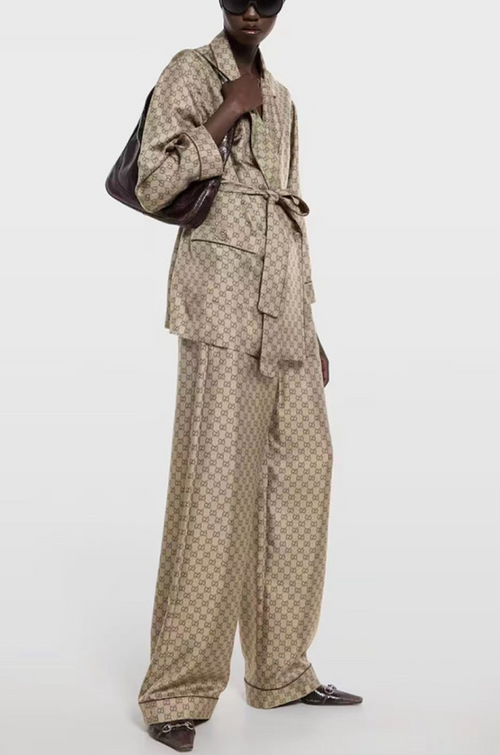 Gucci Monogram Silk Pajama Set