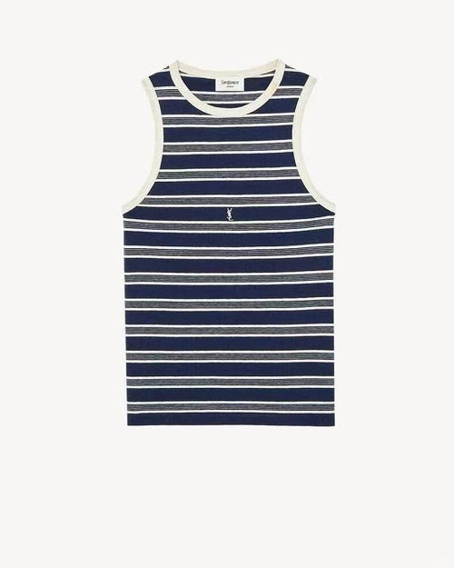 Saint Laurent Striped Cotton Tank