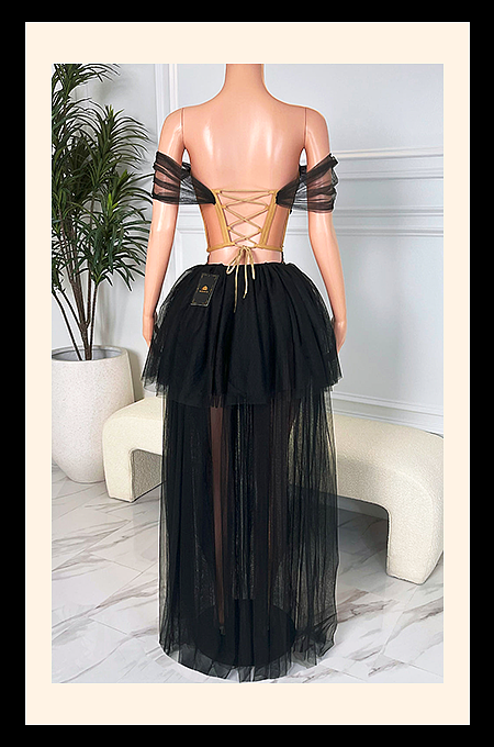 Enchanté Tulle & Lace Corset Gown Set