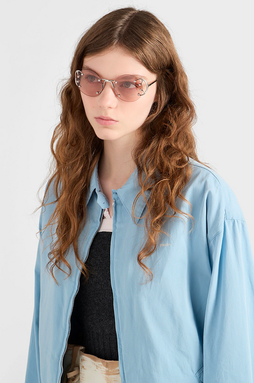 Prada Aurelia Stud Rimless Sunglasses