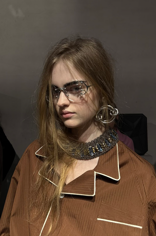 Prada Aurelia Stud Rimless Sunglasses