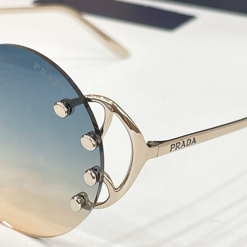 Prada Aurelia Stud Rimless Sunglasses