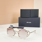 Prada Aurelia Stud Rimless Sunglasses