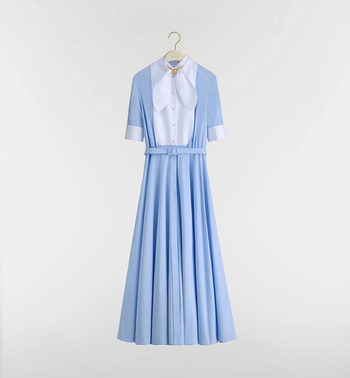 Dior — “Bleu Discipline” Structured Midi Dress