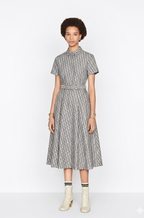 Dior — “Monogram Discipline” Pleated Midi Dress