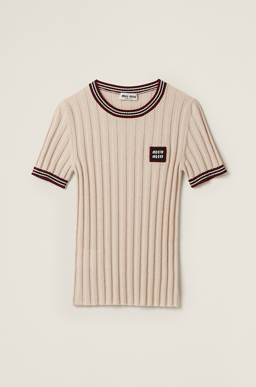 Miu Miu Knit Pleated Mini Skirt — Cream (Skirt Only)