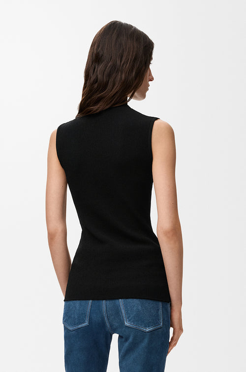 Loewe Anagram Sculpt Knit Turtleneck Top — Noir