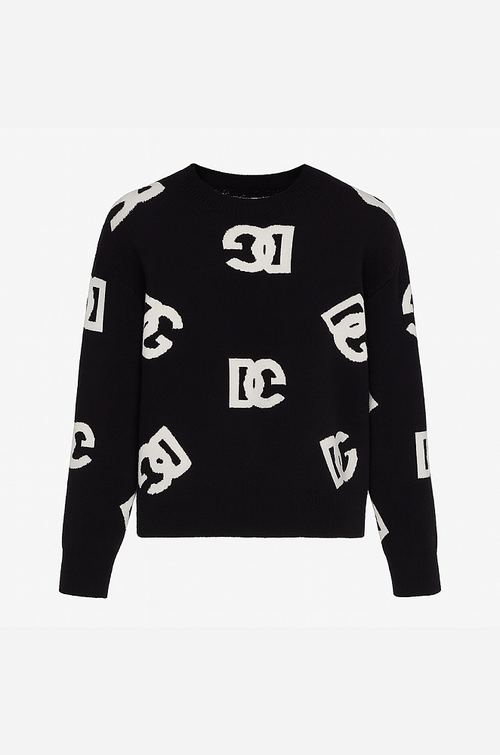 Dolce & Gabbana Oversized Monogram Knit Sweater